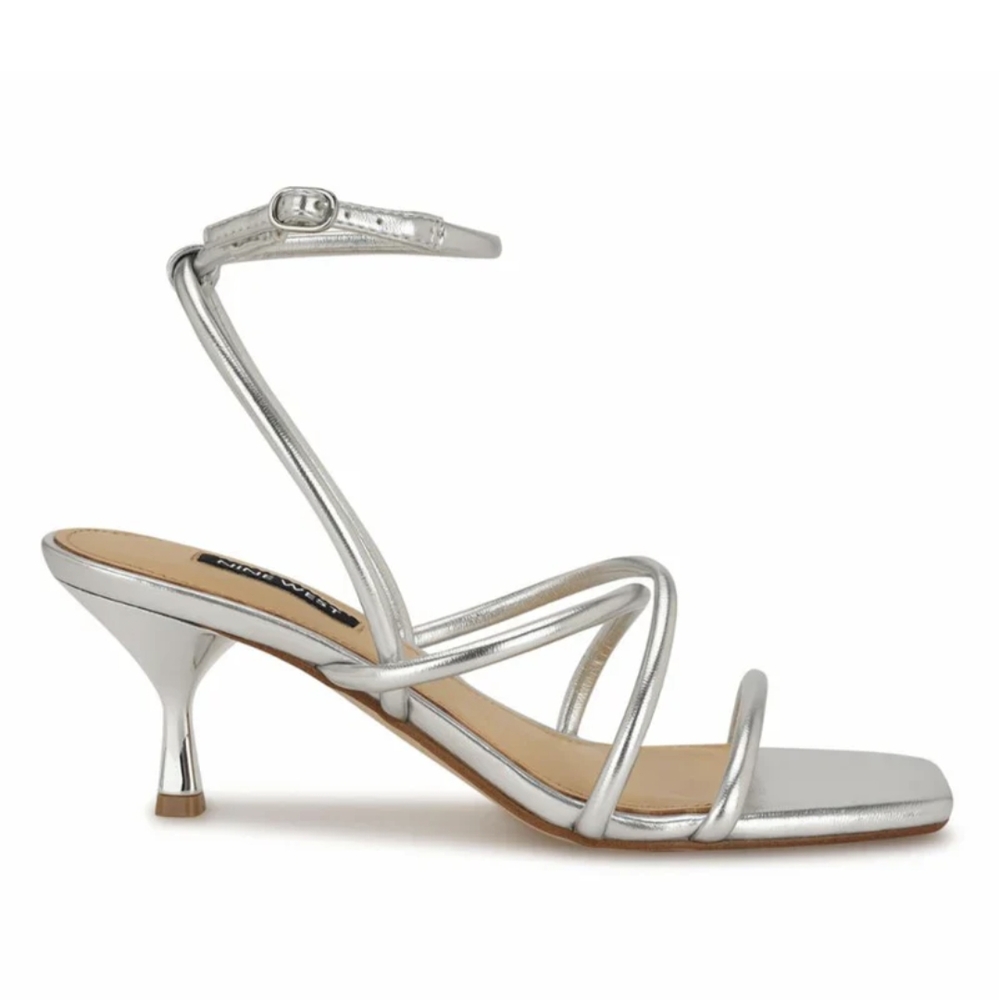 Nine West Silver Strappy Heels